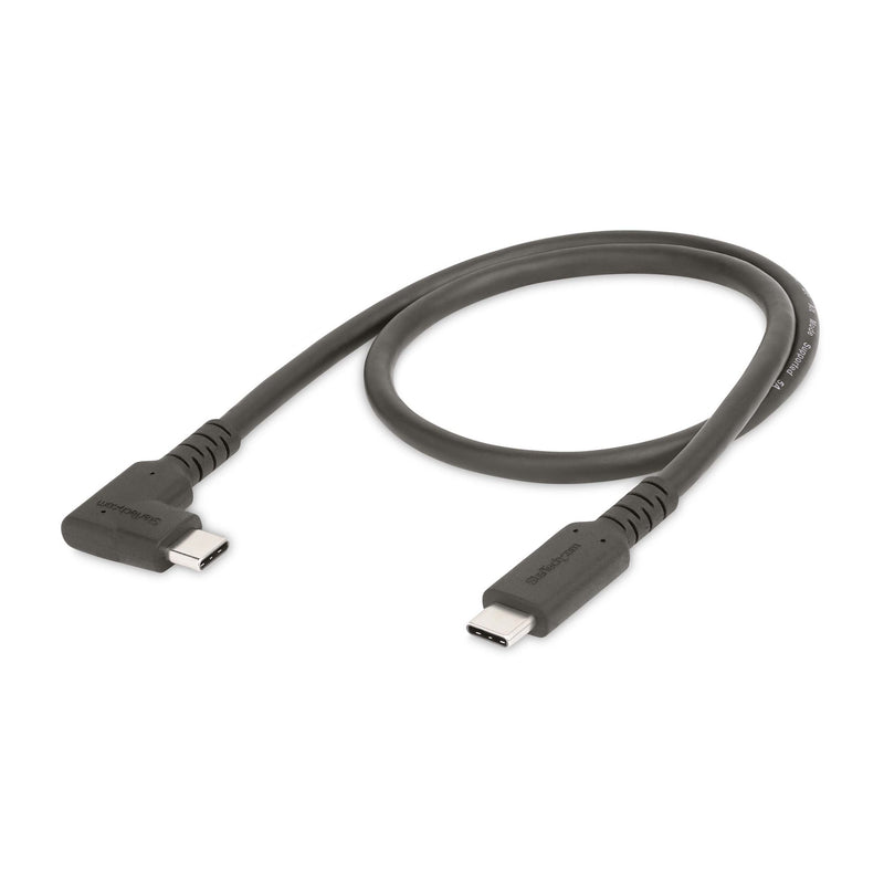 StarTech.com Câble USB-C de 50cm, Coudé à Droite, USB 10Gbps, 100W (5A) Power Delivery, 8K 60Hz/4K 144Hz DP Alt Mode, Cordon USB C Robuste - Compatible Thunderbolt