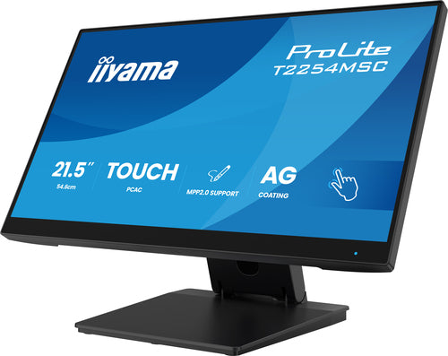iiyama T2254MSC-B2AG 54,6 cm (21,5") 1920 x 1080 pixels Full HD LED touchscreen pc-monitor zwart