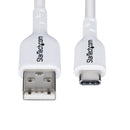 StarTech.com Câble de Charge USB-A vers USB-C de 3m, Charge et Synchronisation, 3A, USB 2.0, Gaine TPE - Cordon de Charge USB Blanc