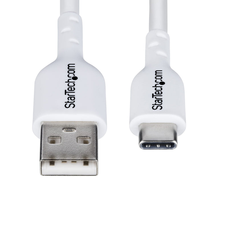 StarTech.com Câble de Charge USB-A vers USB-C de 3m, Charge et Synchronisation, 3A, USB 2.0, Gaine TPE - Cordon de Charge USB Blanc