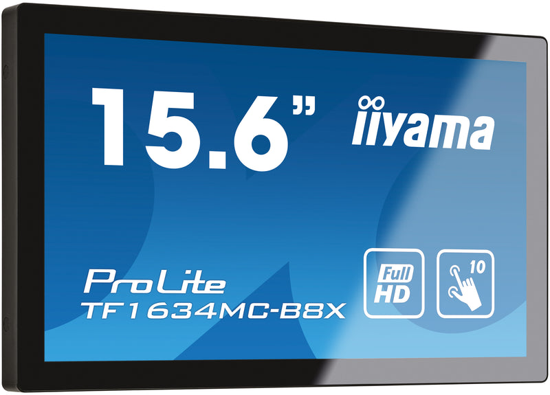 iiyama ProLite TF1634MC-B8X platte pc-monitor 39,6 cm (15.6") 1920 x 1080 Pixels Full HD LED-touchscreen Multi-user Zwart