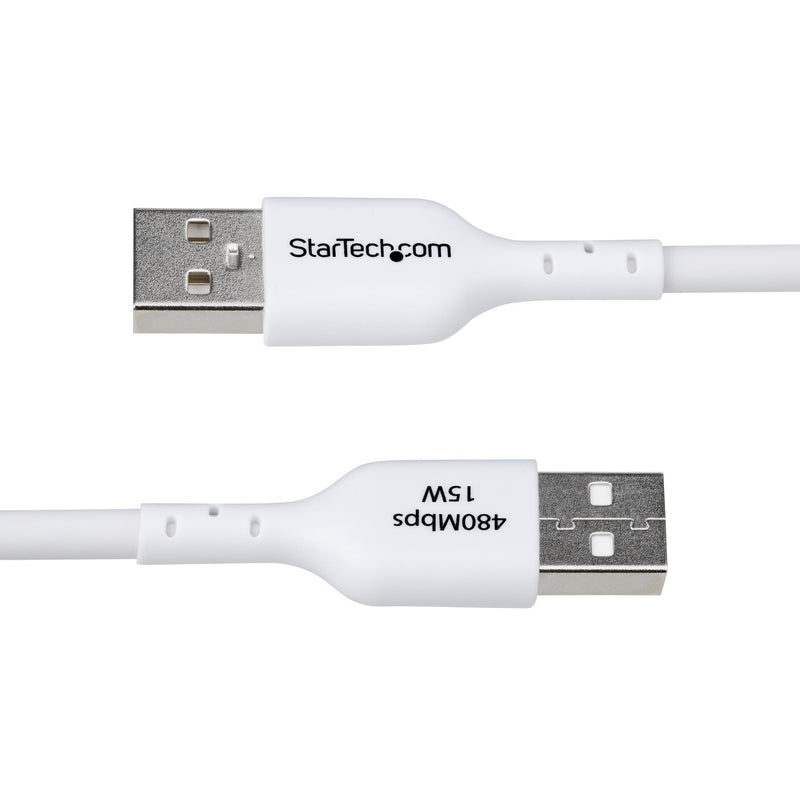 StarTech.com Câble de Charge USB-A vers USB-C de 3m, Charge et Synchronisation, 3A, USB 2.0, Gaine TPE - Cordon de Charge USB Blanc