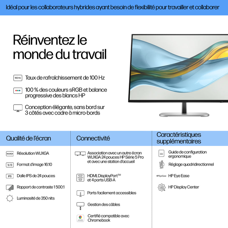 HP Series 5 Écran WUXGA 24 pouces Pro - 524pn