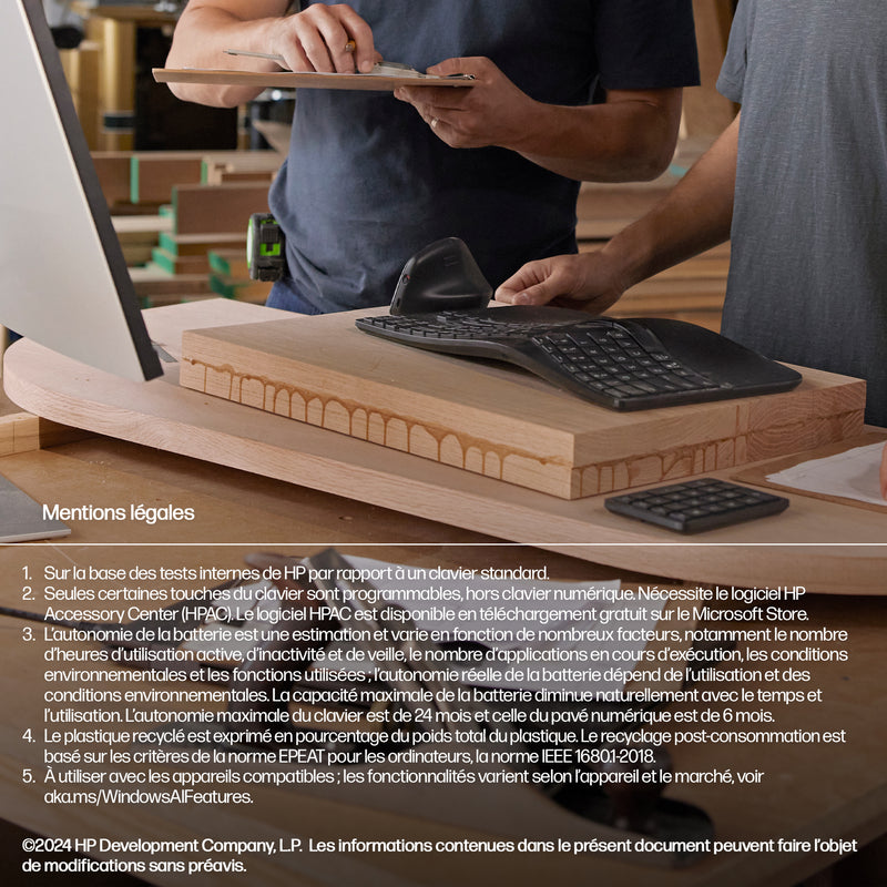 HP 965 BLK ERGONOMIC WL KBD Draadloos RF + Bluetooth-toetsenbord Zwart