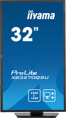 iiyama ProLite XB3270QSU-B1 80 cm (31,5") 2560 x 1440 pixels Quad HD LED PC flatscreen monitor, zwart