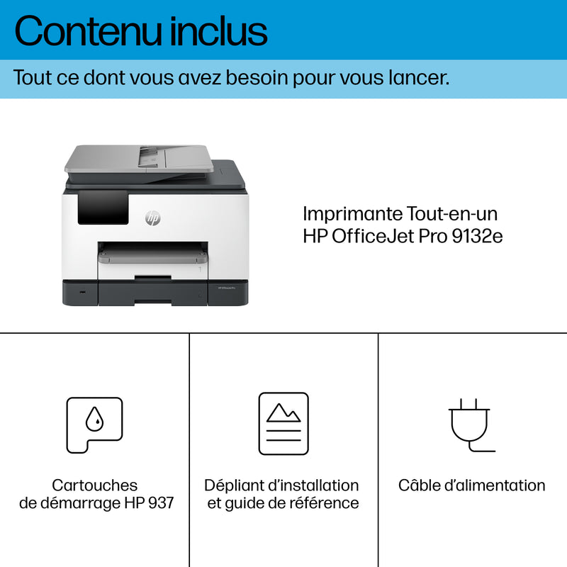HP OfficeJet Pro Par 9132e Wireless All-in-One Color Printer, Instant Ink; Duplex Printing