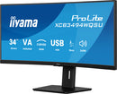 iiyama ProLite XCB3494WQSU-B1 écran plat de PC 86,4 cm (34") 3440 x 1440 pixels UltraWide Quad HD LED Noir