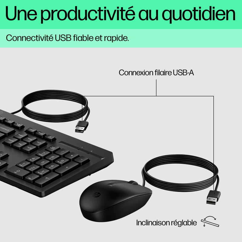 HP Ensemble combiné clavier et souris filaires 225