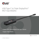 CLUB3D USB-C® to Triple DisplayPort™ MST Hub 4K60Hz