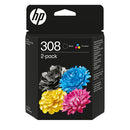 HP 308 Pack de 2 cartouches d’encre authentiques Noir/Trois couleurs