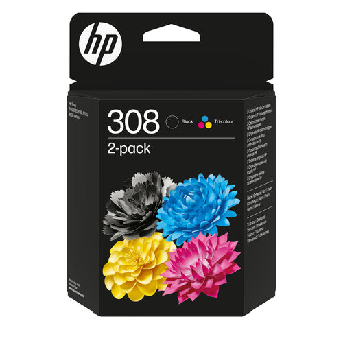 HP 308 Pack de 2 cartouches d’encre authentiques Noir/Trois couleurs