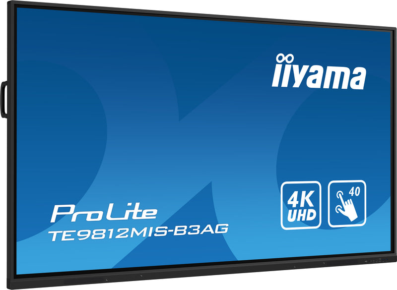 iiyama TE9812MIS-B3AG Kiosk-stijl 2,48 m (97,5") LCD Digital Signage Display, Wi-Fi, 400 cd/m², 4K Ultra HD, Zwart, Touchscreen, Geïntegreerde processor, Android 11, 24/7