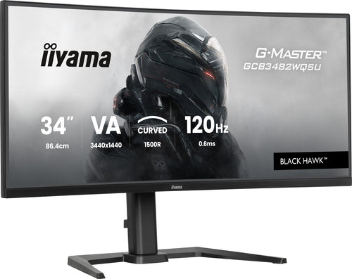iiyama GCB3482WQSU-B1 platte PC-monitor 86,4 cm (34") 3440 x 1440 pixels UltraWide Quad HD LED Zwart