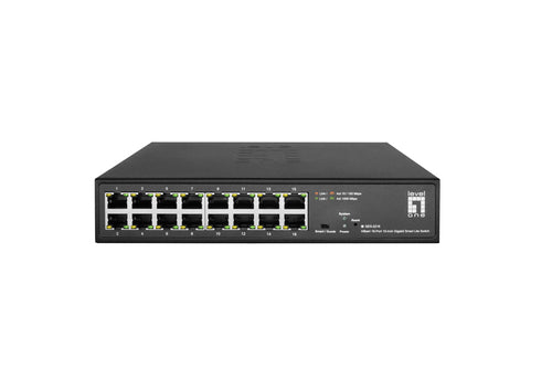 LevelOne GES-2216 Managed L2 Gigabit Ethernet (10/100/1000) Network Switch, Black