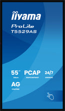 iiyama T5529AS-B1AG Dynamisch display Interactief flatpanel 138,7 cm (54,6") LED Wifi 500 cd/m² 4K Ultra HD Zwart Touchscreen Geïntegreerd Processor Android 24/7