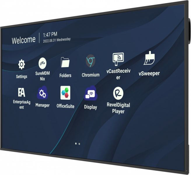 Viewsonic CDE7530 Écran d'affichage dynamique 190,5 cm (75") Wifi 450 cd/m² 4K Ultra HD Noir Intégré dans le processeur Android 11