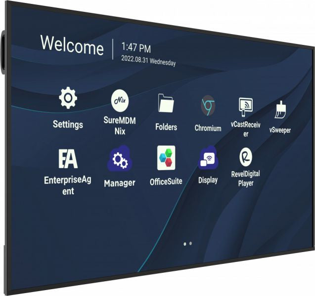Viewsonic CDE7530 Écran d'affichage dynamique 190,5 cm (75") Wifi 450 cd/m² 4K Ultra HD Noir Intégré dans le processeur Android 11