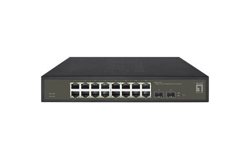 LevelOne GES-2118 Managed L2 Gigabit Ethernet (10/100/1000) Network Switch, Black