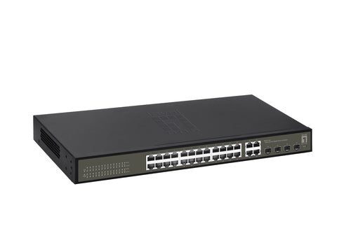 LevelOne GES-2128 Managed L2 Gigabit Ethernet (10/100/1000) Network Switch, Black