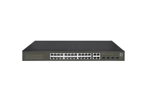 LevelOne GES-2128 Managed L2 Gigabit Ethernet (10/100/1000) Network Switch, Black