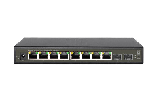 LevelOne GES-2110 Gigabit Ethernet (10/100/1000) Managed L2 Network Switch, Black