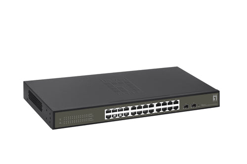 LevelOne GES-2126 Managed L2 Gigabit Ethernet (10/100/1000) Network Switch, Black