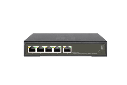 LevelOne GES-2105P Gigabit Ethernet (10/100/1000) Managed L2 Network Switch, Ethernet Connection, Supports Power over Ethernet (PoE), Black