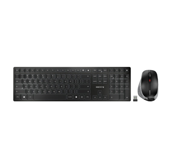 CHERRY DW 9500 SLIM clavier Souris incluse Universel RF sans fil + Bluetooth AZERTY Belge Noir, Gris