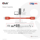 CLUB3D CAC-1511 câble USB USB 2.0 1 m USB C Orange