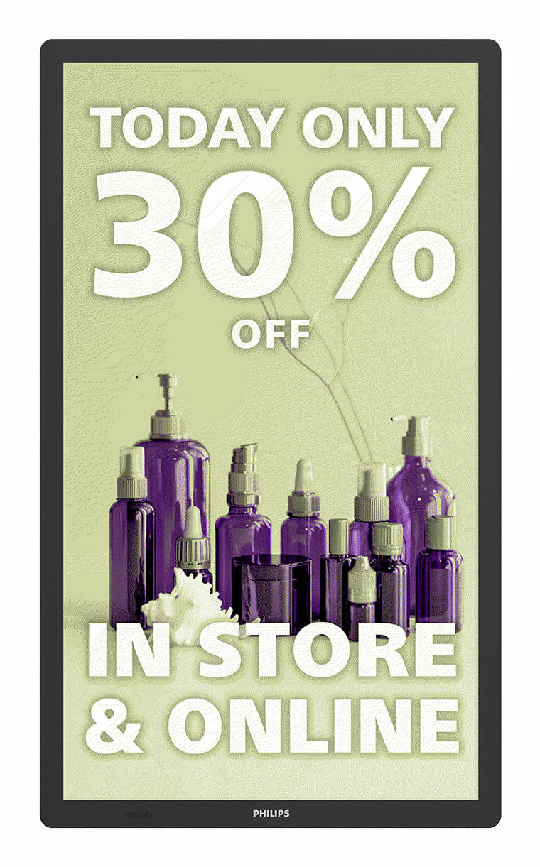 Philips Signage Solutions 25BDL4150I/00 Écran d'affichage dynamique Écran plat de signalisation numérique 64,3 cm (25.3") Wifi Noir Intégré dans le processeur Android 11