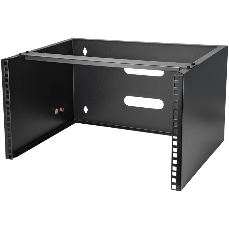 StarTech.com 6U Wall Mount Network Bracket - 14" Depth (Low Profile) - 19" Patch Panel Rack for Shallow Servers and IT Equipment, Network Switches - Max Weight 20kg, Black