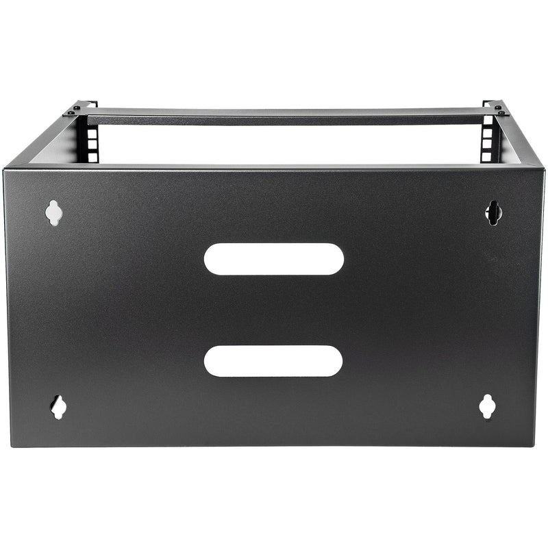 StarTech.com 6U Wall Mount Network Bracket - 14" Depth (Low Profile) - 19" Patch Panel Rack for Shallow Servers and IT Equipment, Network Switches - Max Weight 20kg, Black