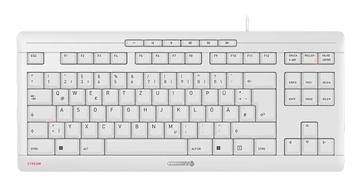 CHERRY STREAM KEYBOARD TKL clavier Universel USB QWERTZ Allemand Blanc