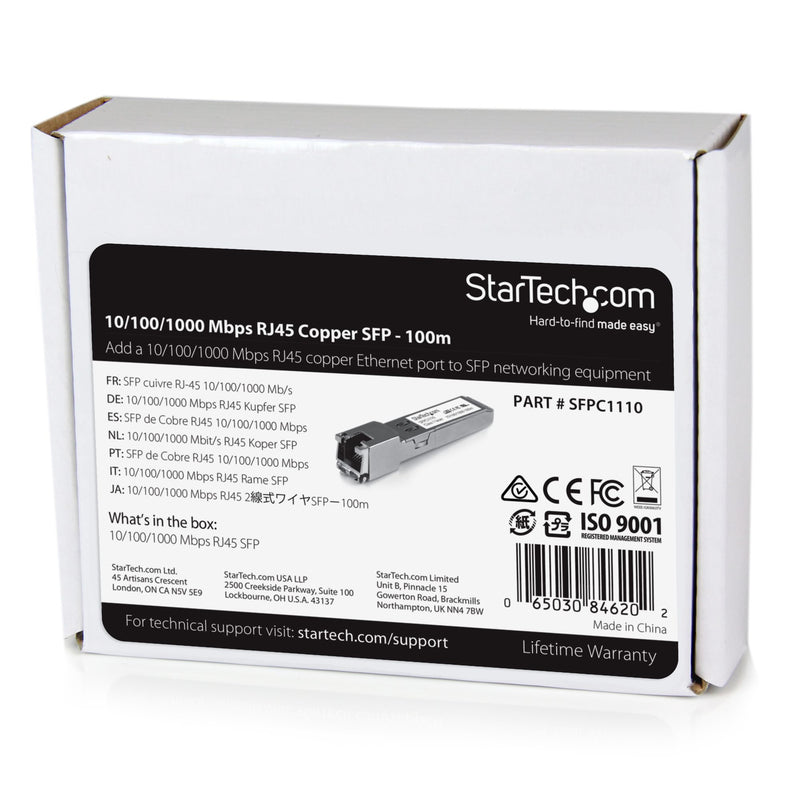StarTech.com Module SFP GBIC compatible Cisco SFP-GE-T - Transceiver Mini GBIC 1000BASE-T