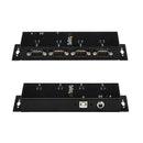 StarTech.com Hub adaptateur USB vers série DB9 RS232 4 ports – Montage sur rail DIN industriel et mural