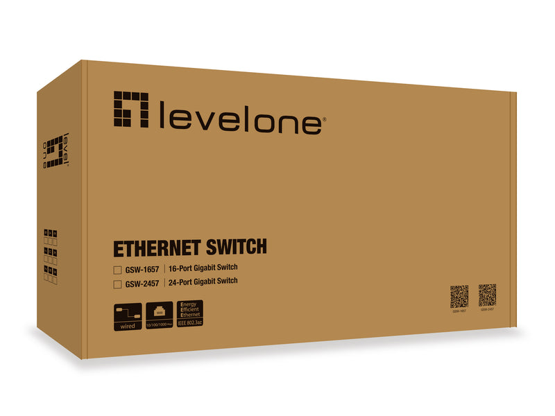 LevelOne GSW-2457 Unmanaged Gigabit Ethernet (10/100/1000) Network Switch, Black