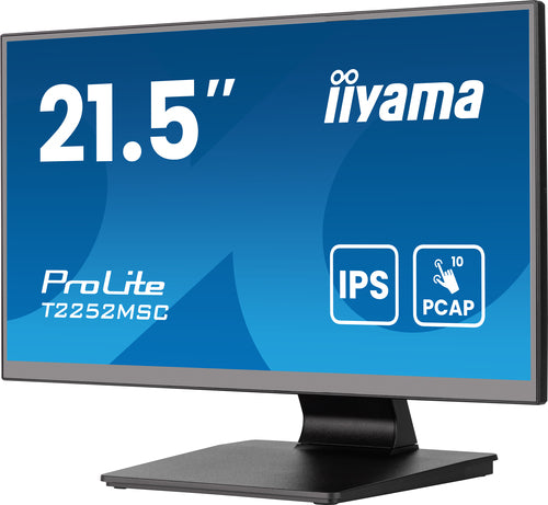 iiyama ProLite T2252MSC-B2AG 54,6 cm (21,5") 1920 x 1080 pixels Full HD LCD-touchscreen pc-monitor zwart