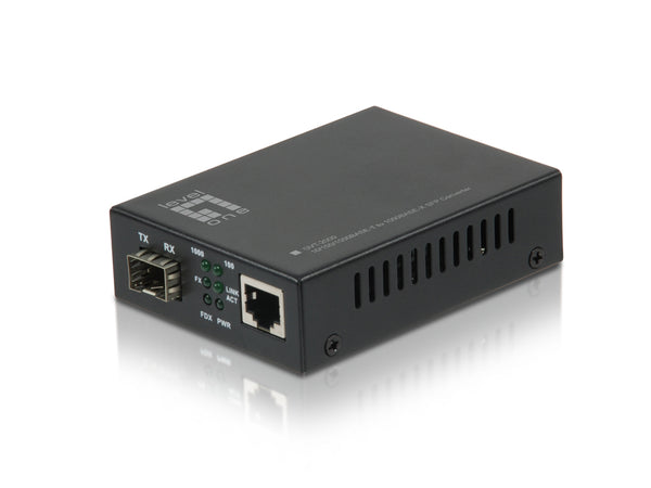 LevelOne GVT-2000 convertisseur de support réseau 1000 Mbit/s Multimode Noir