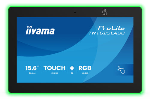 iiyama TW1625LASC-B3PNR écrans d’affichage de salle de réunion 39,6 cm (15.6") 1920 x 1080 pixels LED 802.11a, 802.11b, 802.11g, Wi-Fi 4 (802.11n), Wi-Fi 5 (802.11ac), Wi-Fi 6 (802.11ax) Noir Bluetooth