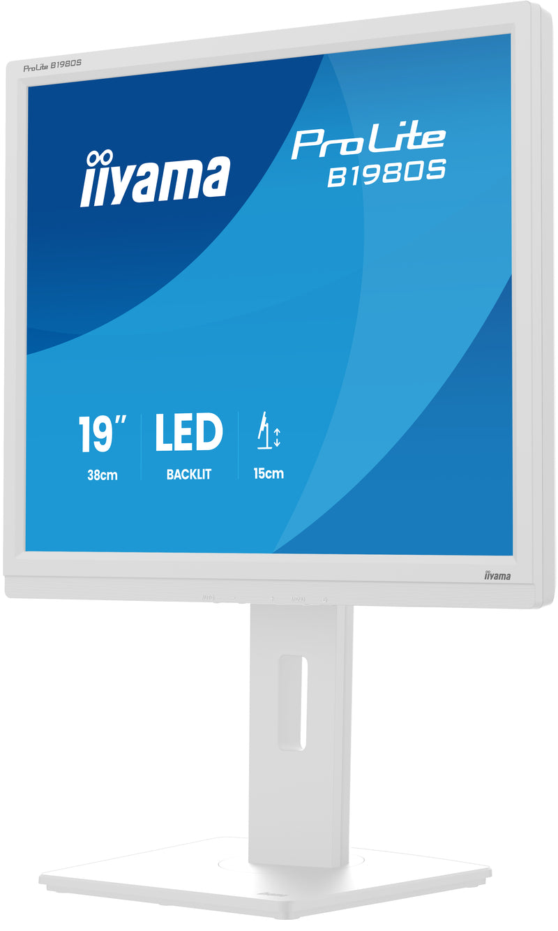 iiyama ProLite B1980S-W1 écran plat de PC 48,3 cm (19") 1280 x 1024 pixels SVGA LED Blanc