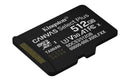 Kingston Technology 512GB microSDXC Canvas Select Plus Gen3 150MB/s A1 (Adaptateur SD inclus)