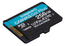 Kingston Technology Carte microSDXC Canvas Go Plus Gen4 200 Mo/s A2 U3 V30 256 Go + adaptateur