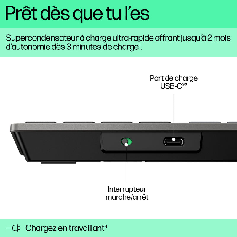 HP Clavier sans fil rechargeable multi-appareil 725
