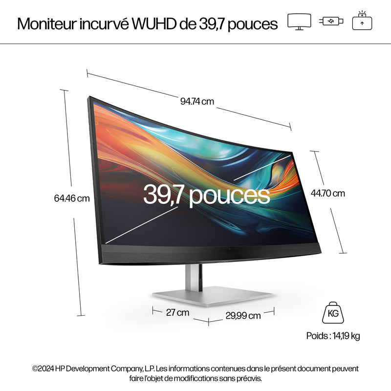 HP Écran de conférence 5K2K Série 7 Pro 39,7 pouces - 740pm