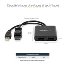 StarTech.com Répartiteur DisplayPort 1.2 à Deux Moniteurs, Adaptateur Multi-Moniteur DisplayPort vers 2x DP, Hub MST Double pour Ordinateur 4K 30Hz ou 1080p 60Hz, Alimentation par Bus USB - Windows Uniquement