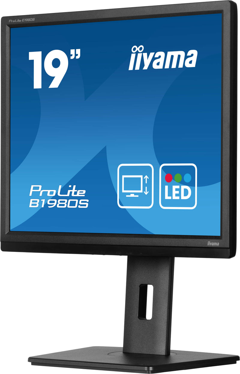 iiyama ProLite B1980S-B1 48,3 cm (19") PC flatscreen monitor, 1280 x 1024 pixels, VGA, LED, Zwart