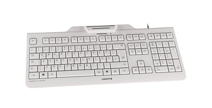 CHERRY KC 1000 SC clavier Universel USB AZERTY Belge Blanc