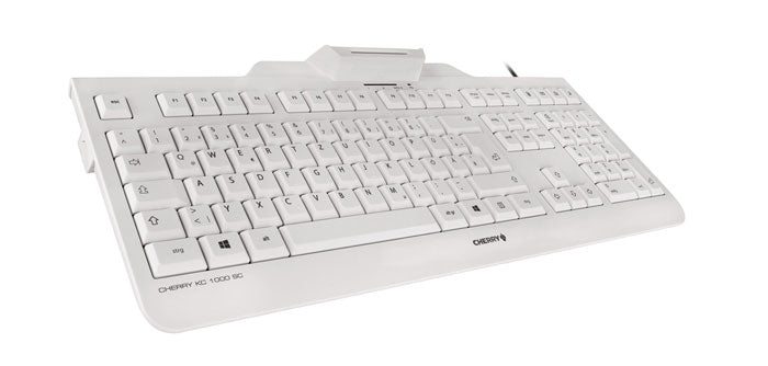 CHERRY KC 1000 SC clavier Universel USB AZERTY Belge Blanc