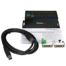 StarTech.com Hub USB 3.0 à 7 ports - 5Gbps - Hub USB-A industriel en métal avec protection ESD et protection contre les surtensions de 350W - Montage sur rail DIN, mural ou sur bureau - Hub d'extension USB conforme TAA