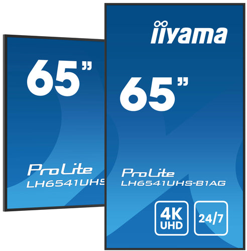 iiyama LH6541UHS-B1AG Écran d'affichage dynamique 163,8 cm (64.5") LCD 500 cd/m² 4K Ultra HD Noir 24/7